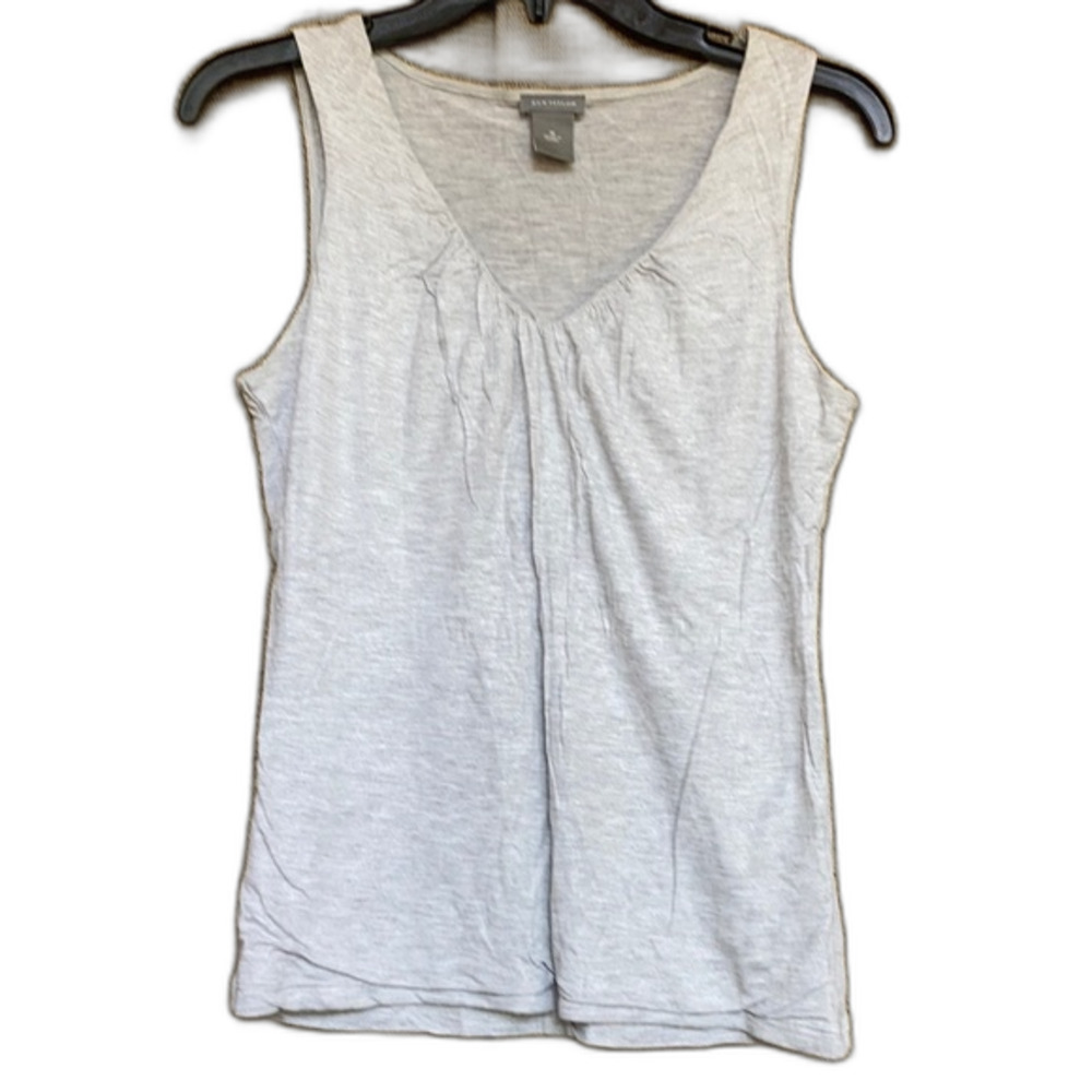 Ann Taylor metallic shine cotton tank top color grey